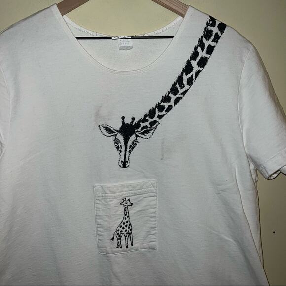 VINTAGE CITÉ giraffe print front pocket maxi dress XL - Picture 4 of 6